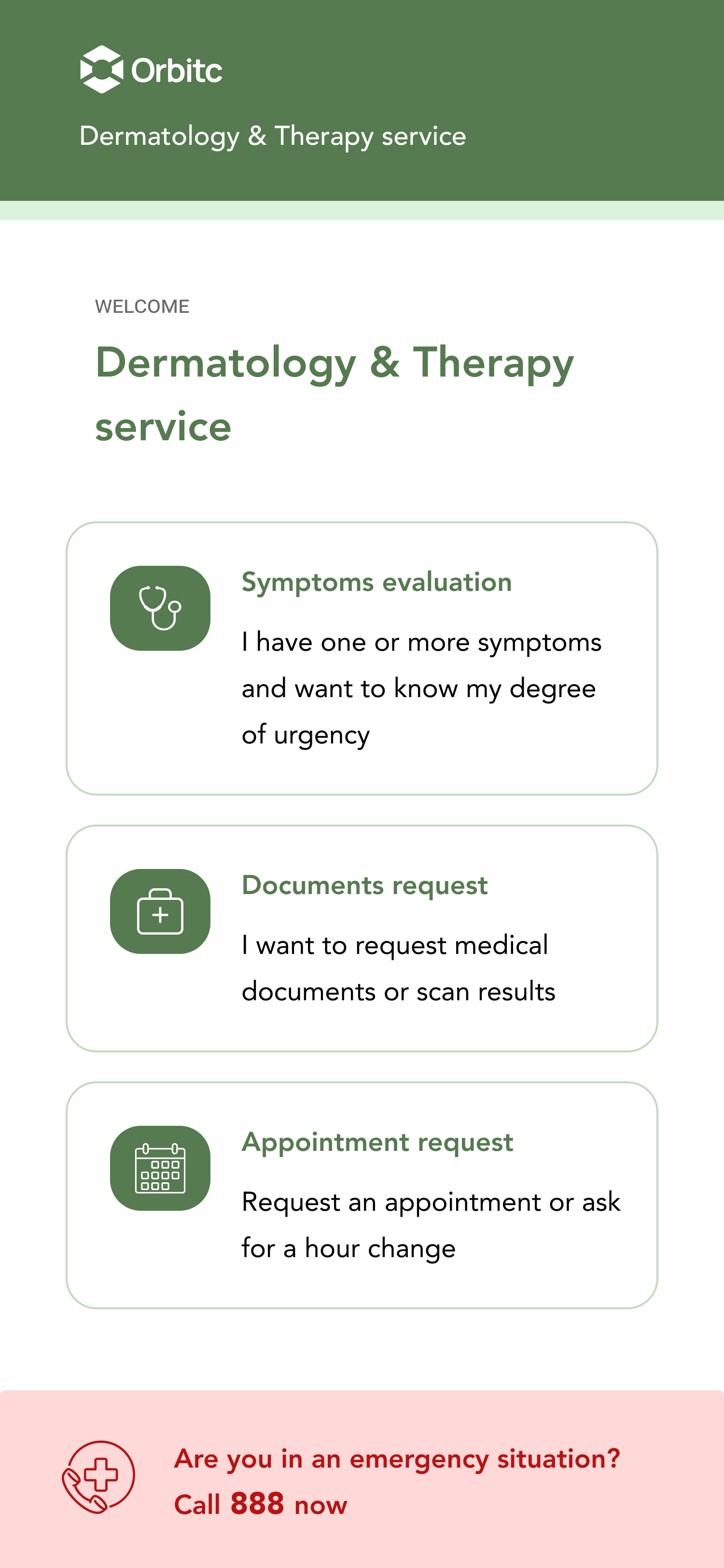 Dermatology platform homepage