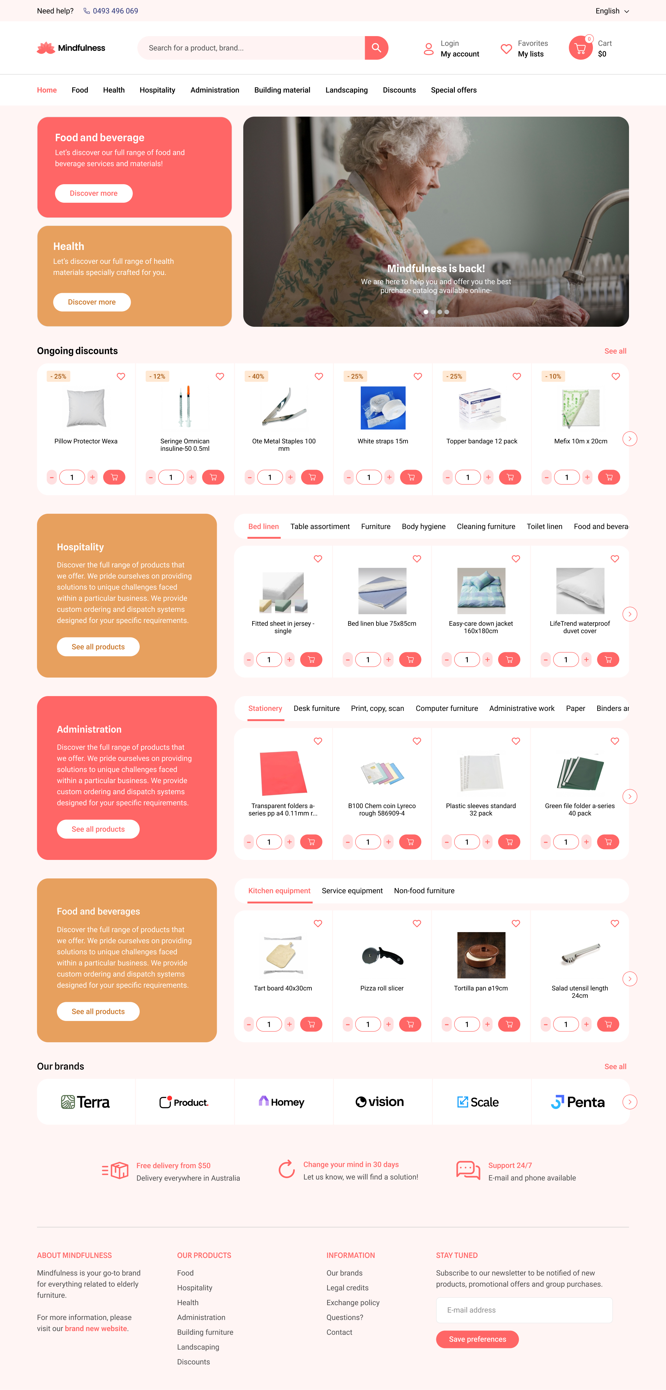 Homepage elderly e-commerce