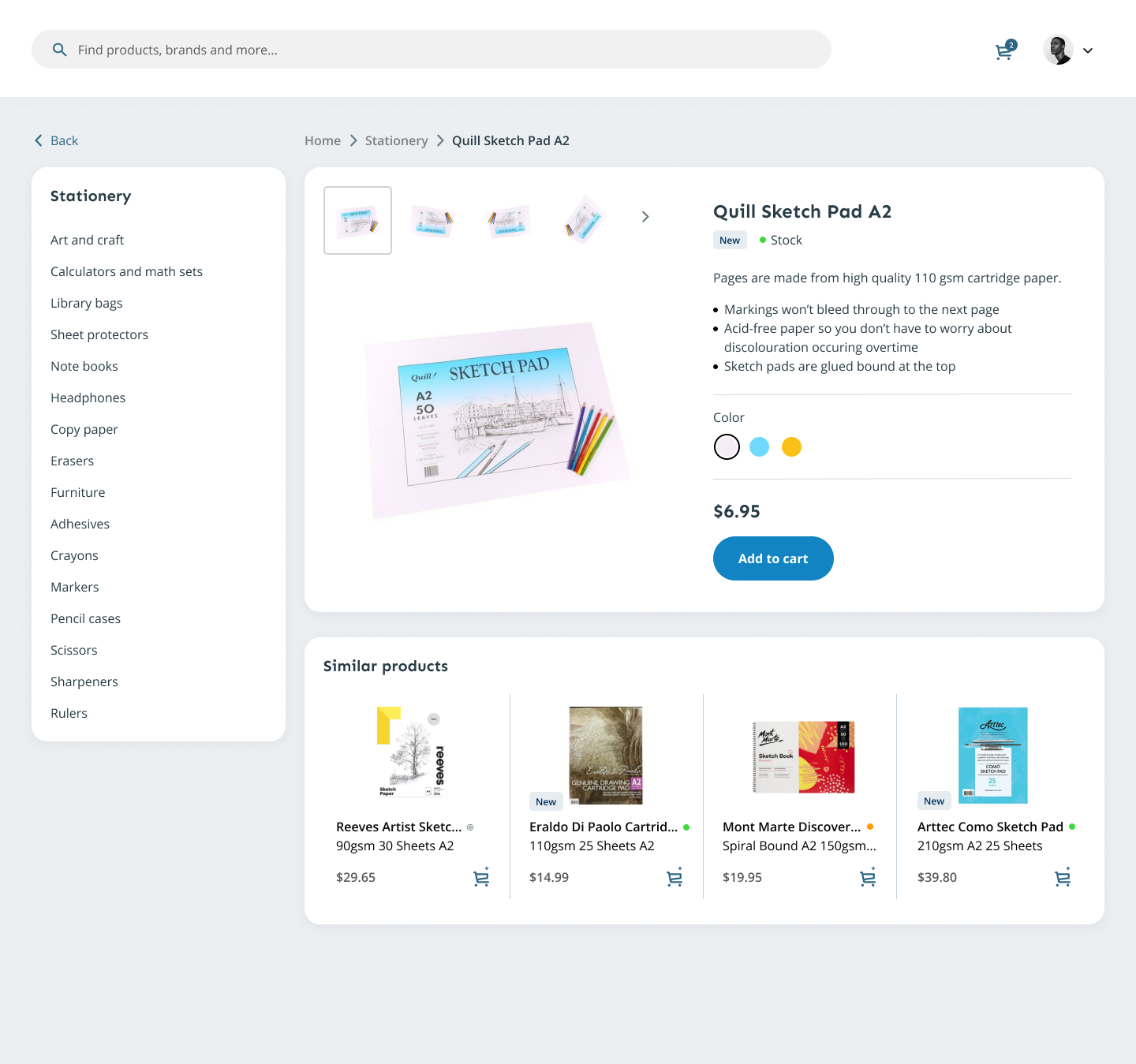E-commerce product page
