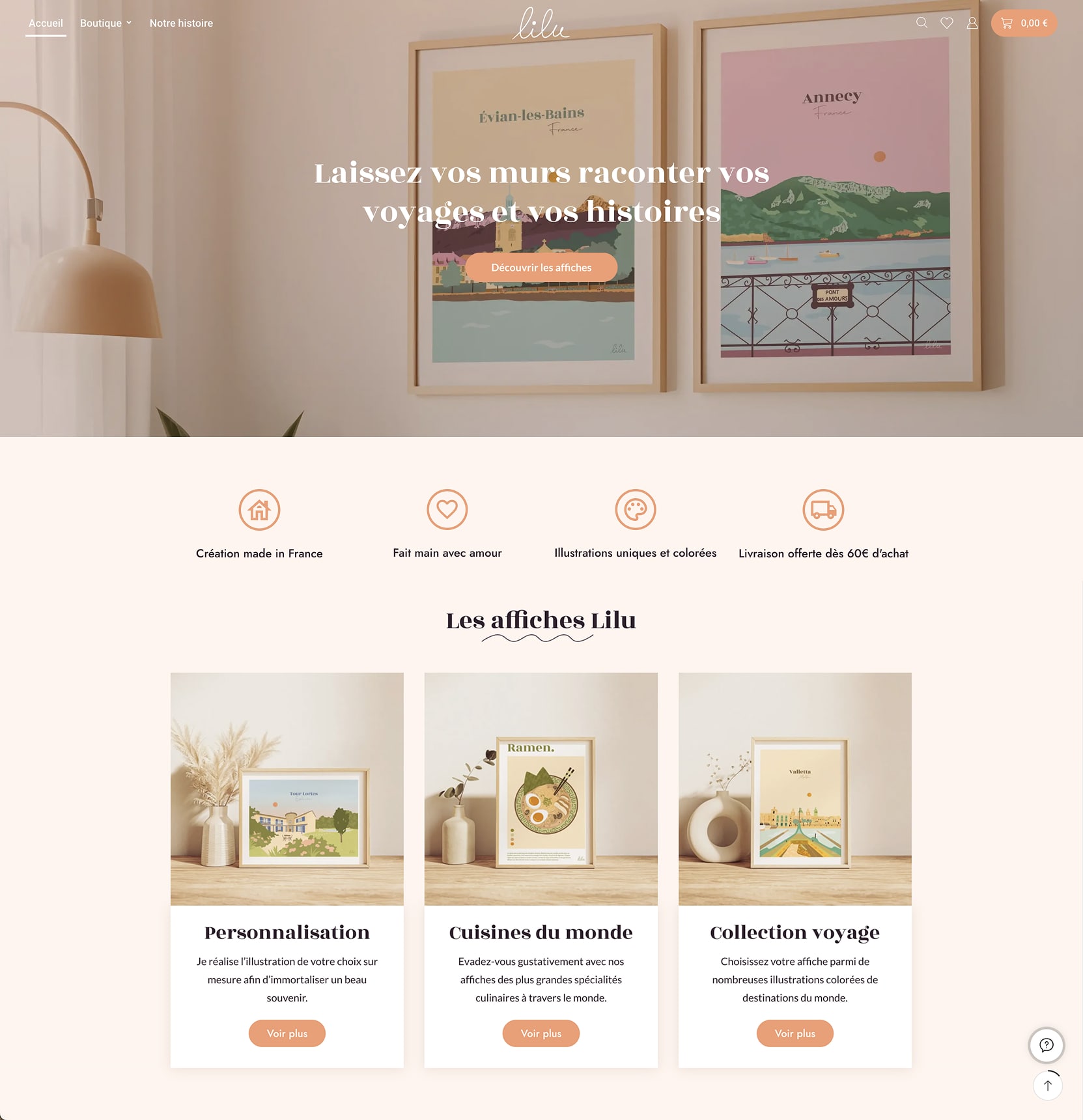 E-commerce shop home page